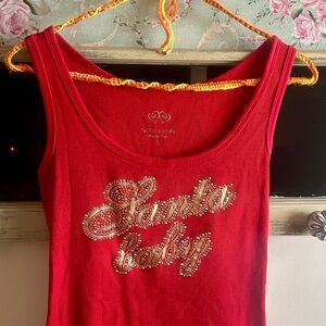 Victoria's Secret Red Embellished Tank Top